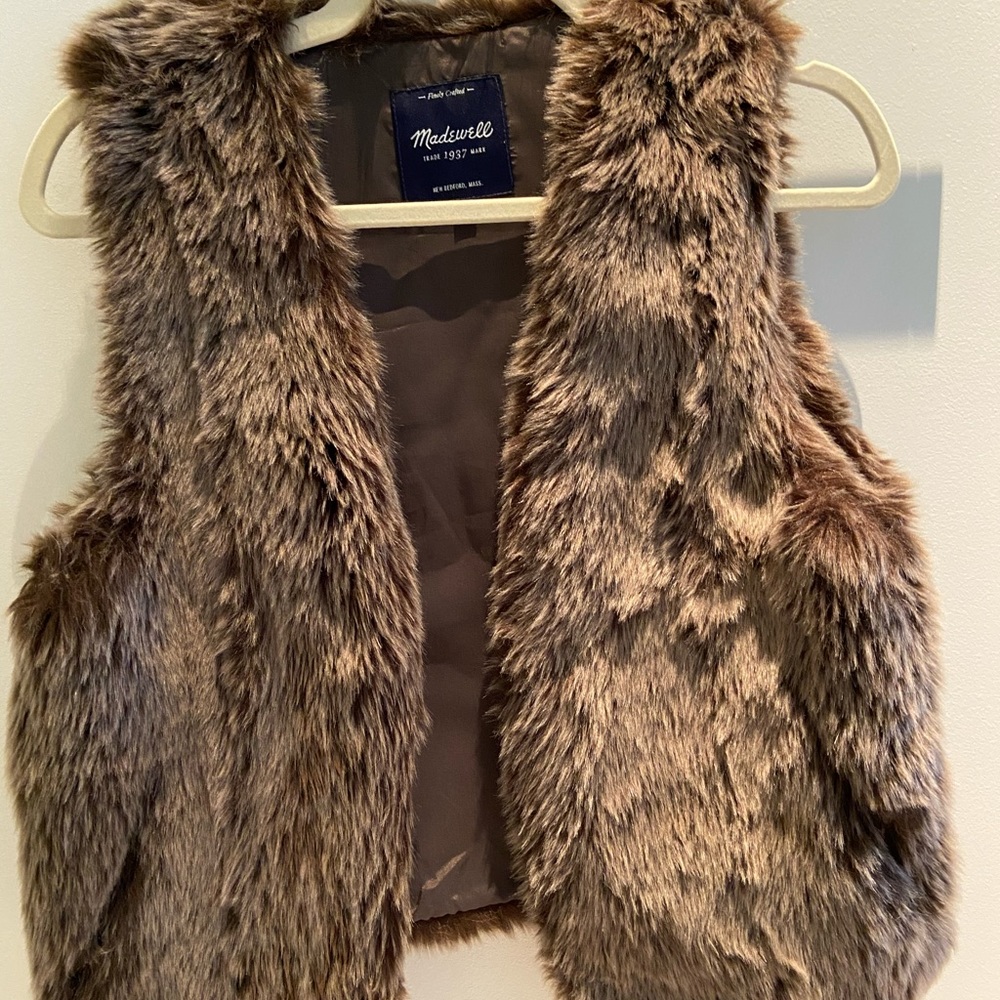 Madewell faux fur vest